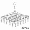 Stainless Steel Drying Racks Windproof Multi-clip Hangers Socks Bras Underwear Towel Hangers Anti-rust Clothes Hook Hangers