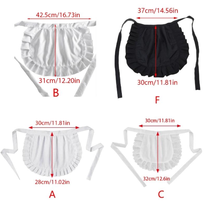 Halloween Girl Maid Cosplay Costume Half Apron Maid Cosplay Apron for Halloween Cosplay Themed Parties