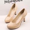 2024 Spring/Summer Women's Mid-Heel Round Toe Patent Leather Formal Shoes