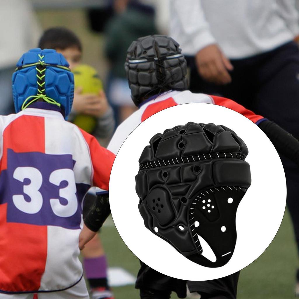 Casca de Rugby Adult Ajustabilă Căciulă Scrum Echipament de Protecție Cap Anti Coliziune Sporturi pentru Flag Football Pitcher