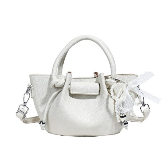 

Women Retro Handbag Solid Color Shoulder Bag Crossbody Tote with Adjustable Shoulder Strap for Commuting Party Dates бежевий