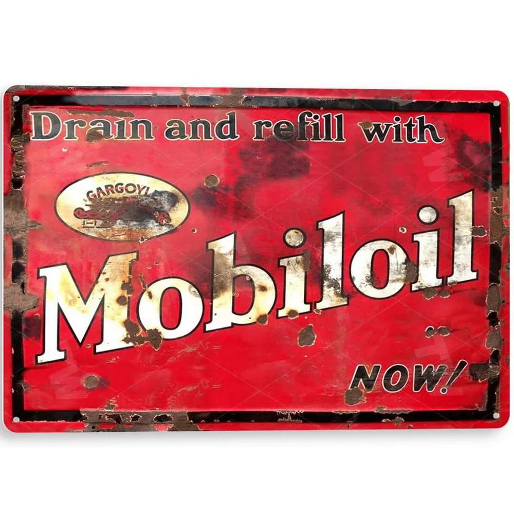 Metal Tin Signs Gasonline Motor Oils Wall Decoration Plaque Vintage Poster Iron Painting for Man Cave Home Cafe Garden Club Bar