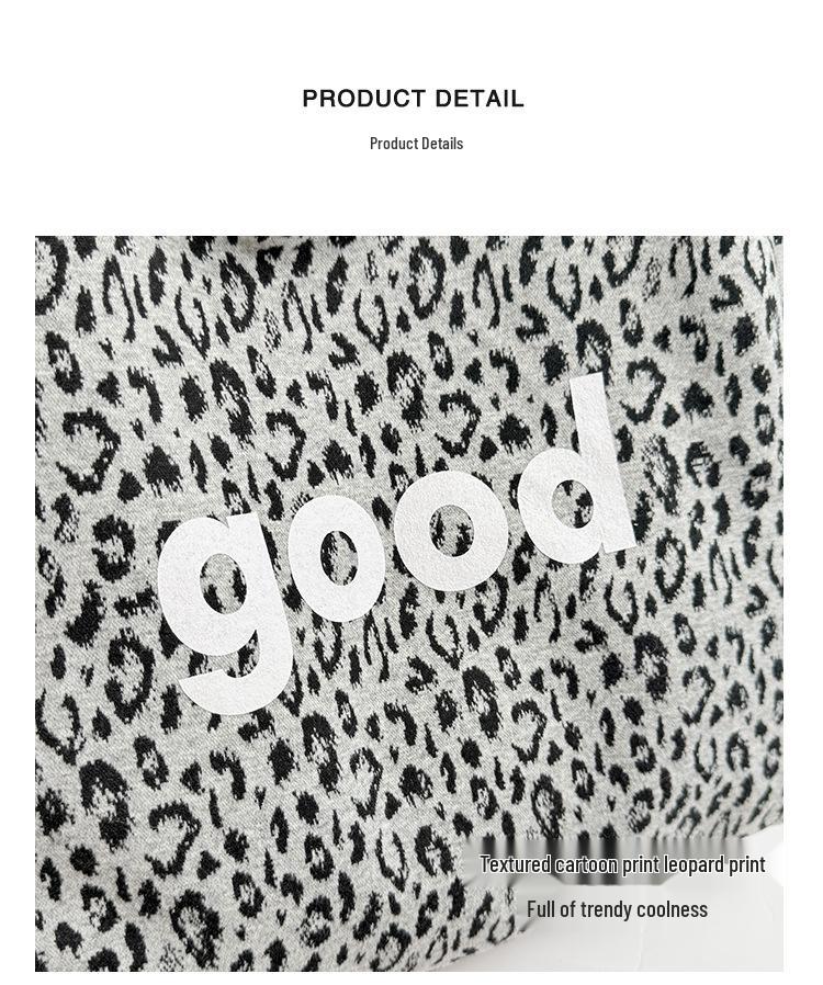 Korean Retro Leopard Print Nylon Tote Bag - Large Capacity, Casual Versatile Shoulder Bag