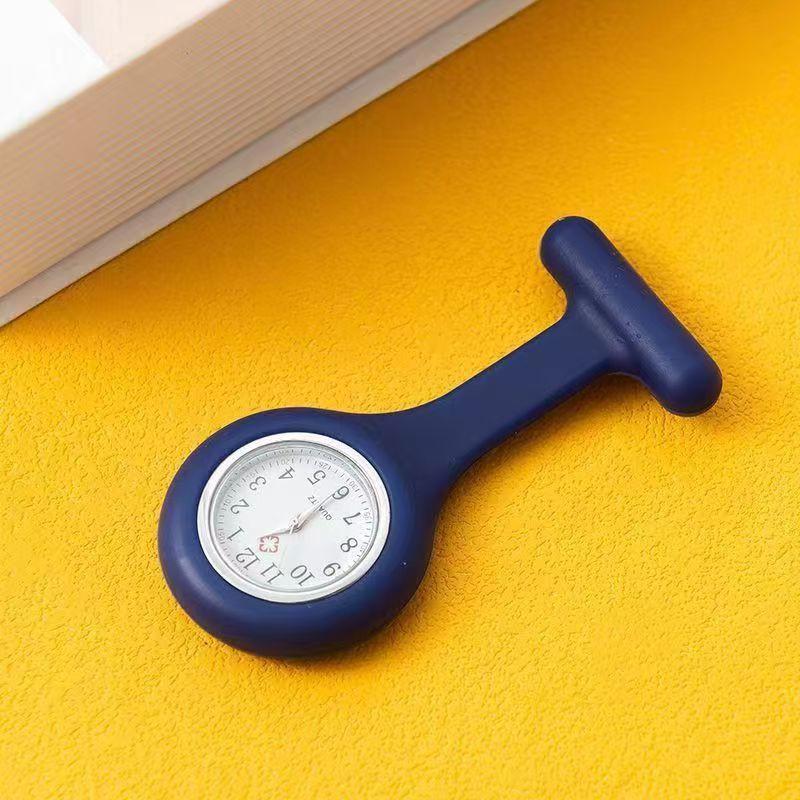 Nurse Silicone Lapel Watch Pin-on Students Quartz Gift Round Dial
