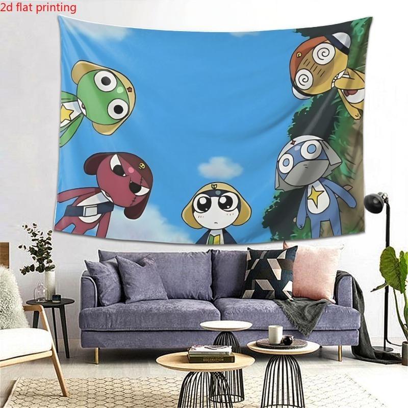 1pz S-Sgt. Arazzo da Parete Rana Keroro Gunso Carino Cartone Animato Anime Appeso a Parete Decorazione Estetica per Camera da Letto Stanza del Dormitorio Stanza Cutecore