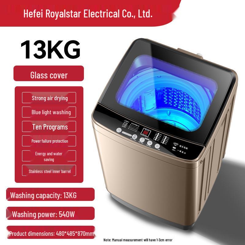 10kg Fully Automatic Washer-Dryer with Compact Pulsator for Households and Rentals