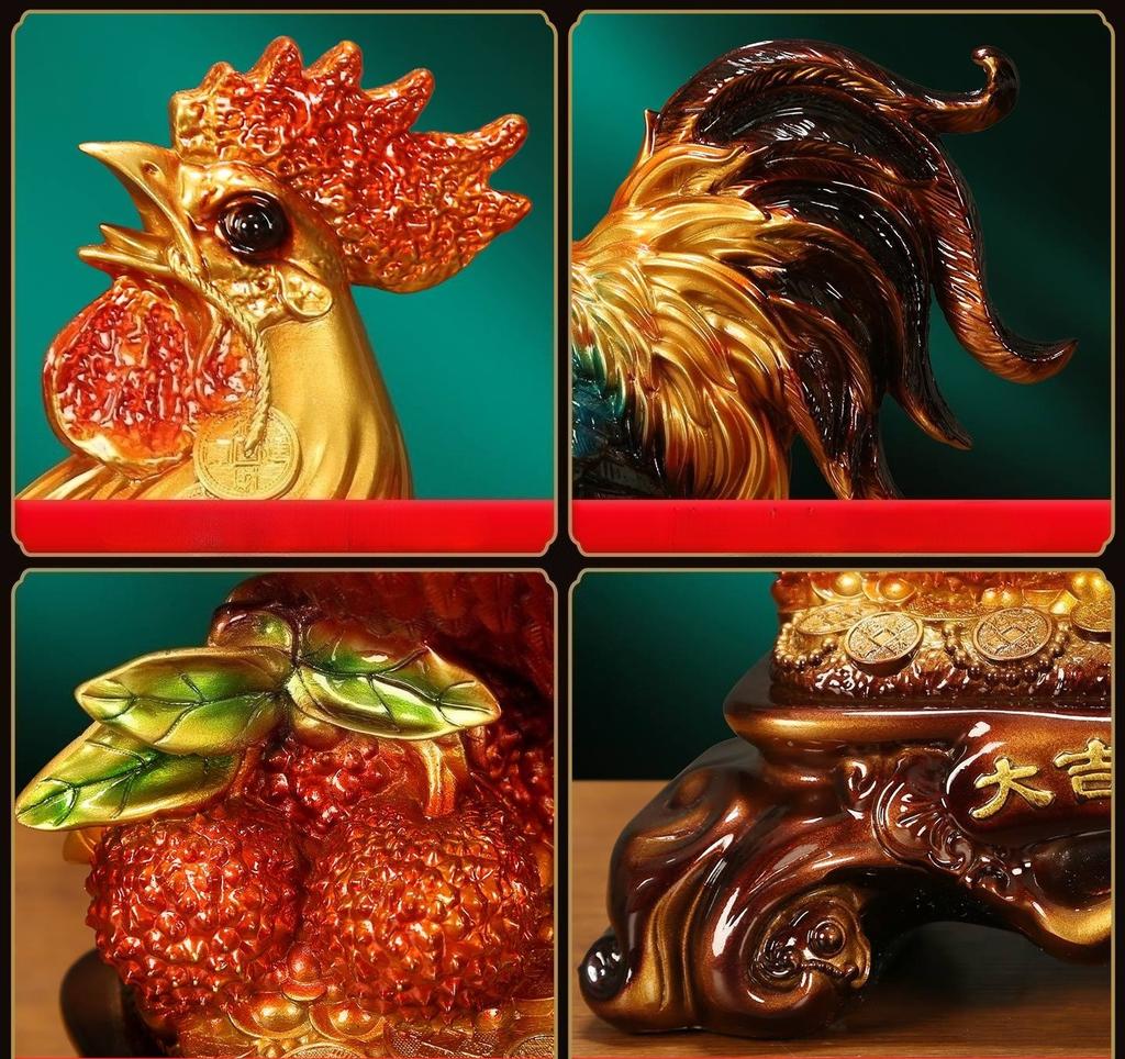 Lucky Rooster Zodiac Chicken Entrance Porch TV Wine Cabinet Living Room Decorations