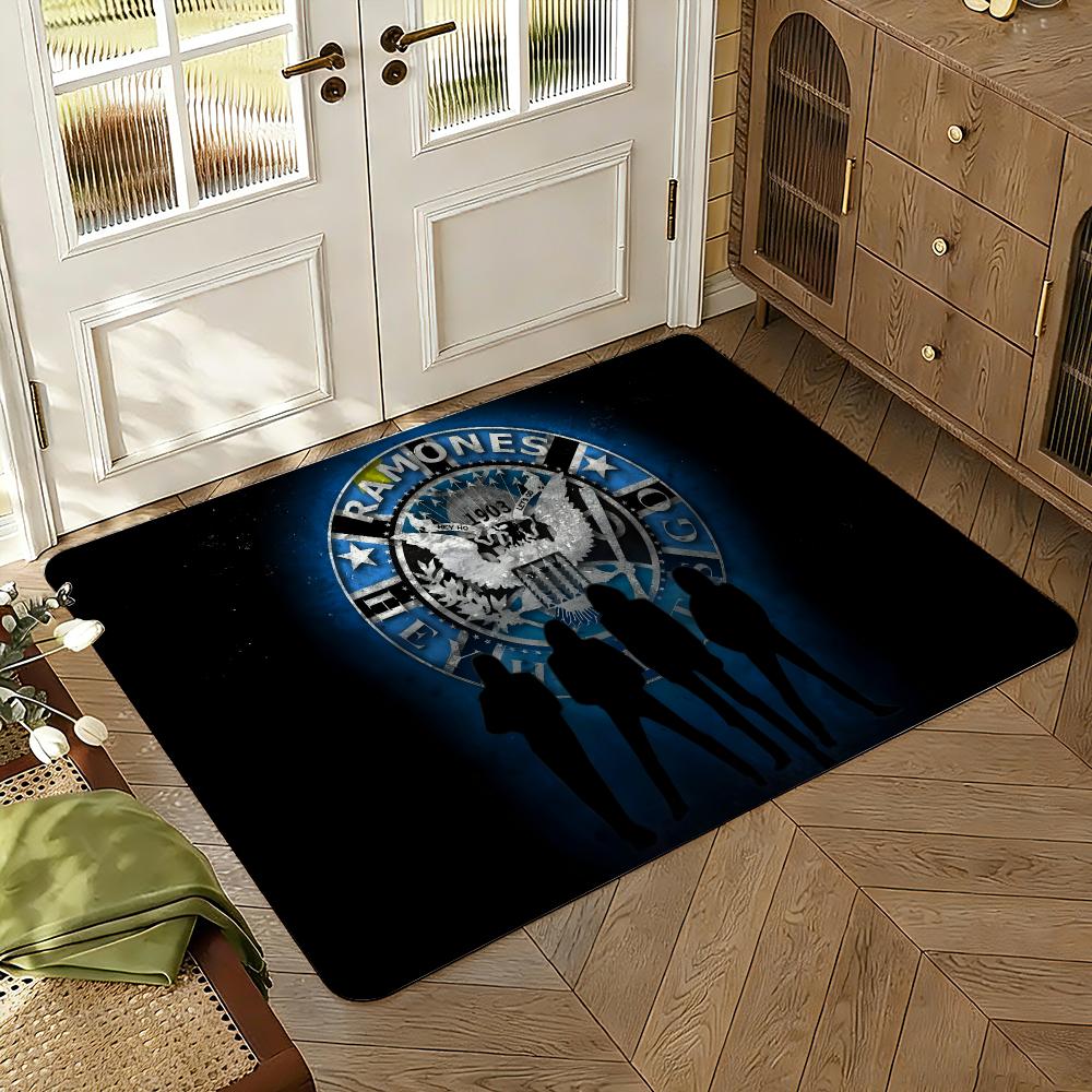 Band R-Ramones Floor Mat Soft Thickened Absorbent Non-Slip Bedroom Living Room Door Mat Home Decor Flannel Rugs