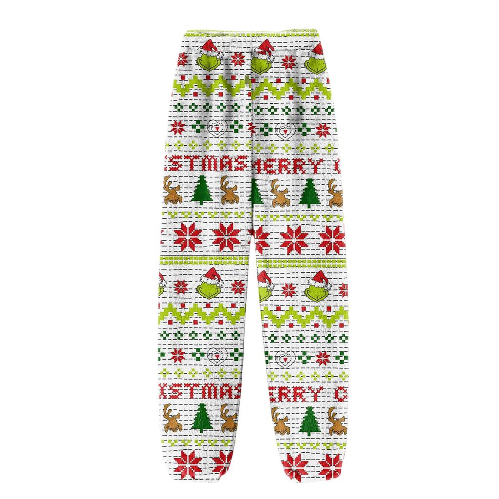 Women's Solid Color Trousers With Cuffs Casual Pants And Pajama Pants