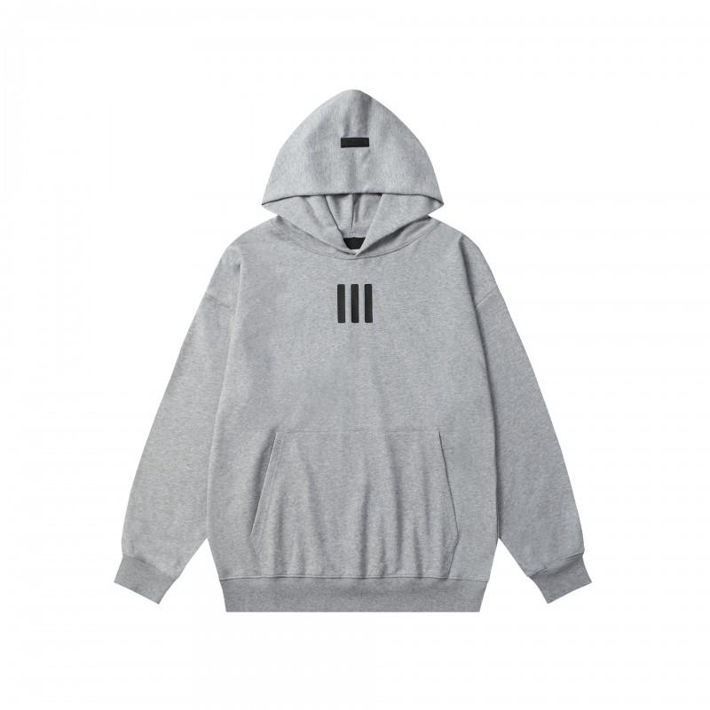 Essentials Style Heavyweight Cotton Hoodie Men Women Streetwear Oversized Fit 3-Stripe Letter Print Casual Sweatshirt