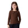 Girls' Sweet Peter Pan Collar Long-Sleeve Base Layer T-Shirt