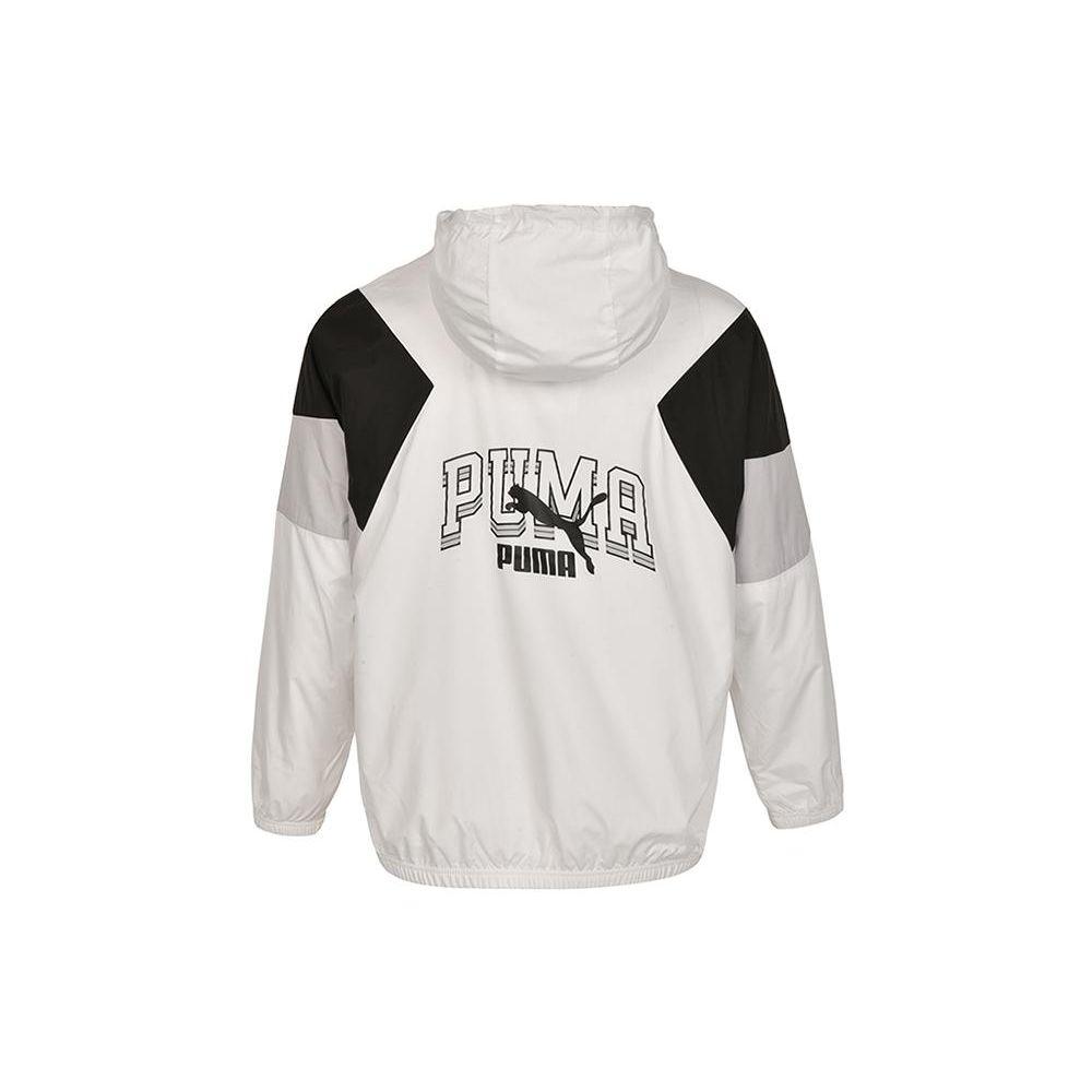 

PUMA Color Block Logo Print на молнии с капюшоном Мужские куртки Черный Белый 538603-02 L