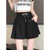 Ice Silk Yamamoto A- line plus Size Wide Leg Drawstring Shorts
