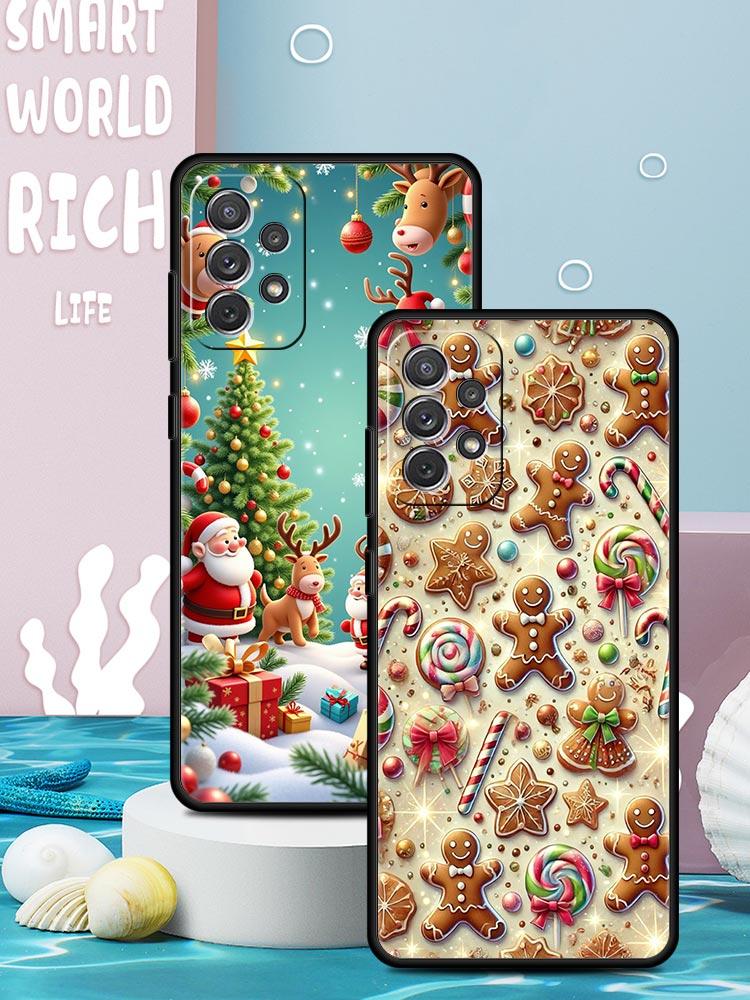 New Year Christmas Phone Case for Samsung Galaxy A55 A35 A17 A07 A15 A13 A25 A51 A71 A72 A73 A32 A52 A52S A41 5G Soft TPU Shell
