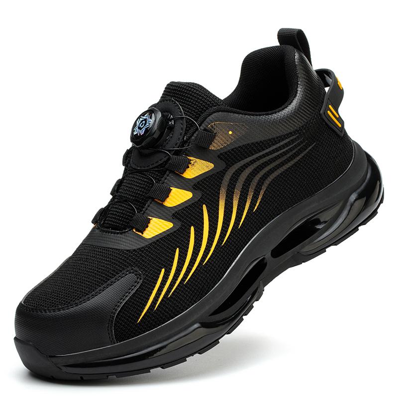 Rotating Button Work Safety Shoes Men Women Steel Toe Shoes Protective Safety Boots Puncture-Proof Indestructible Work Sneakers