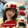 Fashion Christmas Beret Hat Red Green Sweet Christmas Beret Hat Wool Felt Dress Up Xmas Painter Hat New Year Gifts