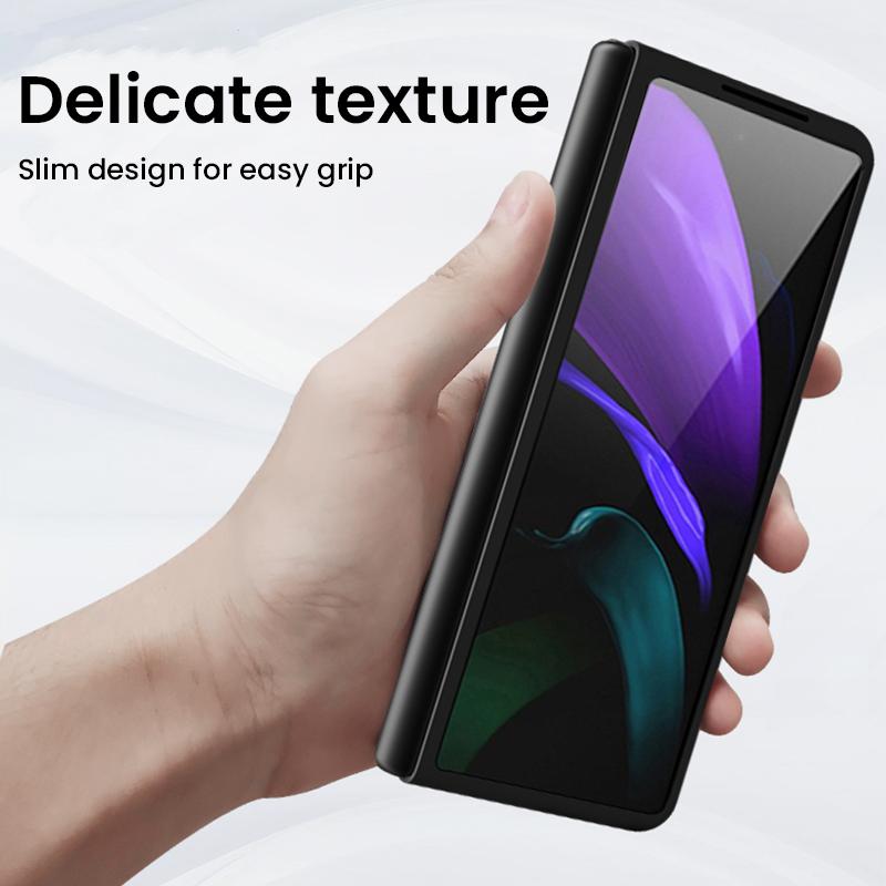 For Samsung Galaxy Z Fold4 Case Ultra Thin Fiber Texture Luxury Leather Fold 4 Shockproof Cover