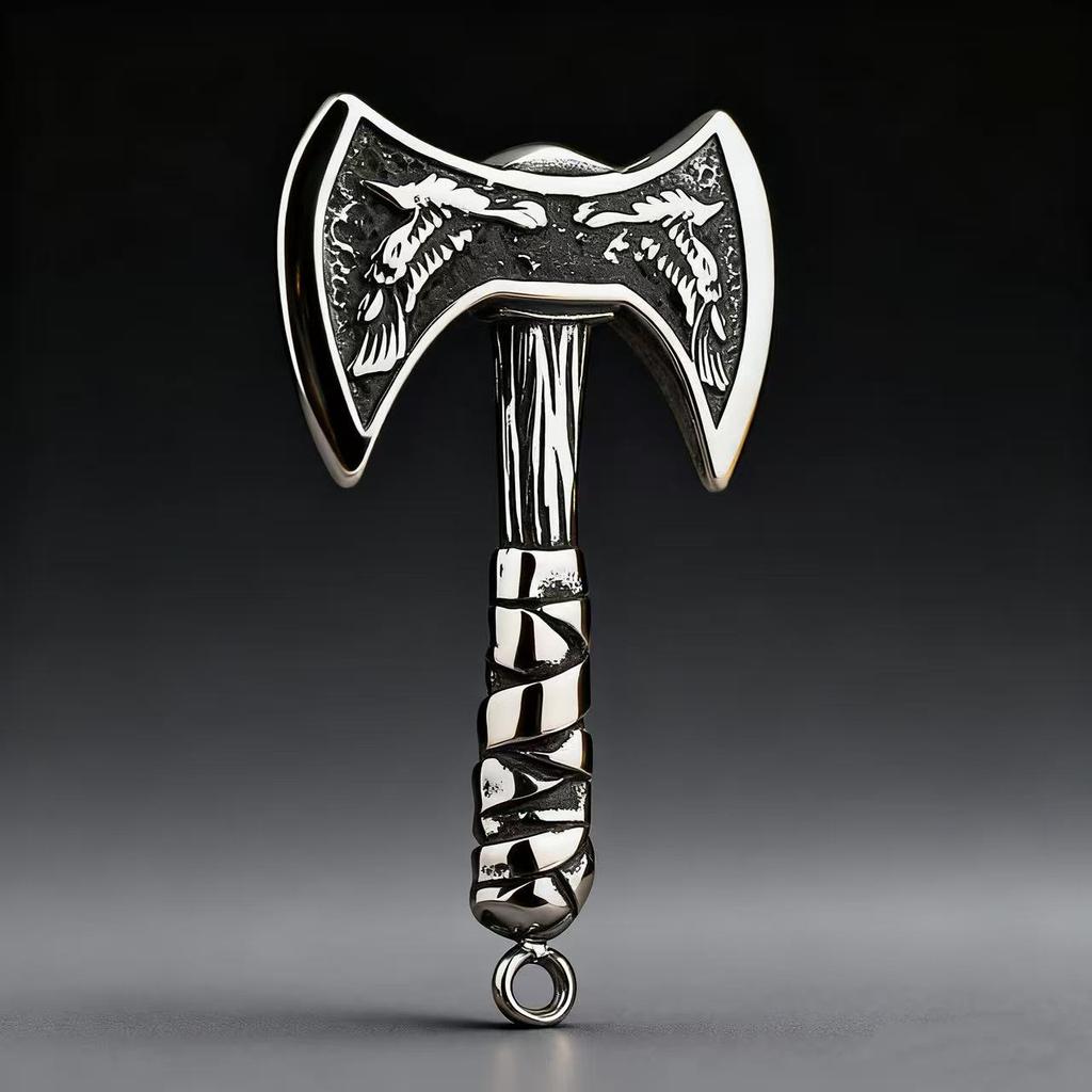 YQ 316L Stainless Steel Viking Axe Pendant Necklace For Men Jewelry Accessories Items