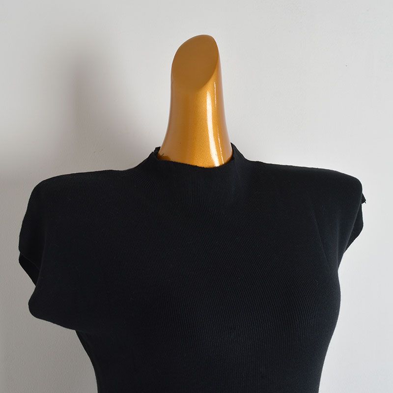 Pure Color Minimalist Half Turtleneck Pullover Flying Sleeves Knitwear Women's Summer Soft Glutinous Sleeveless T-shirt Easiest for Match Tops