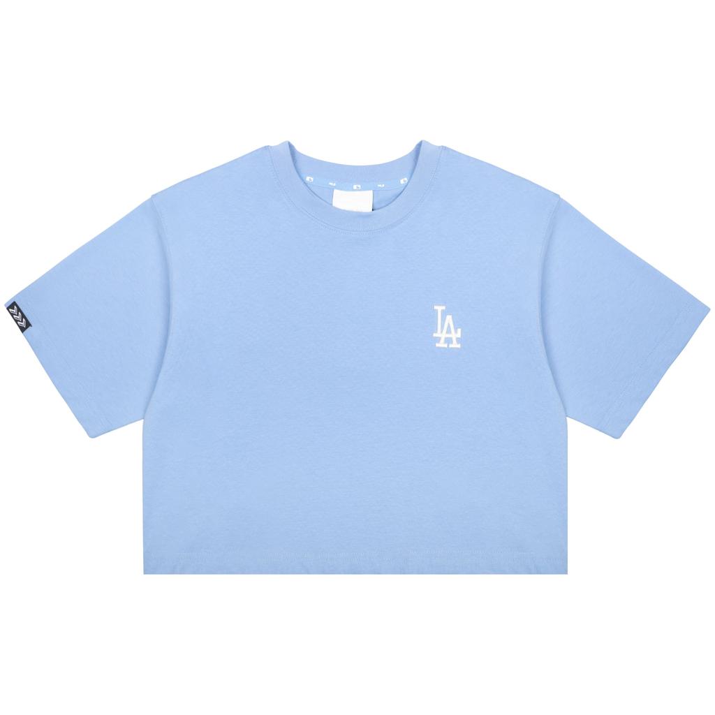 MLB Letter Logo Cropped T-Shirt Women tops Dodger-Blue 31TSW3131-07S