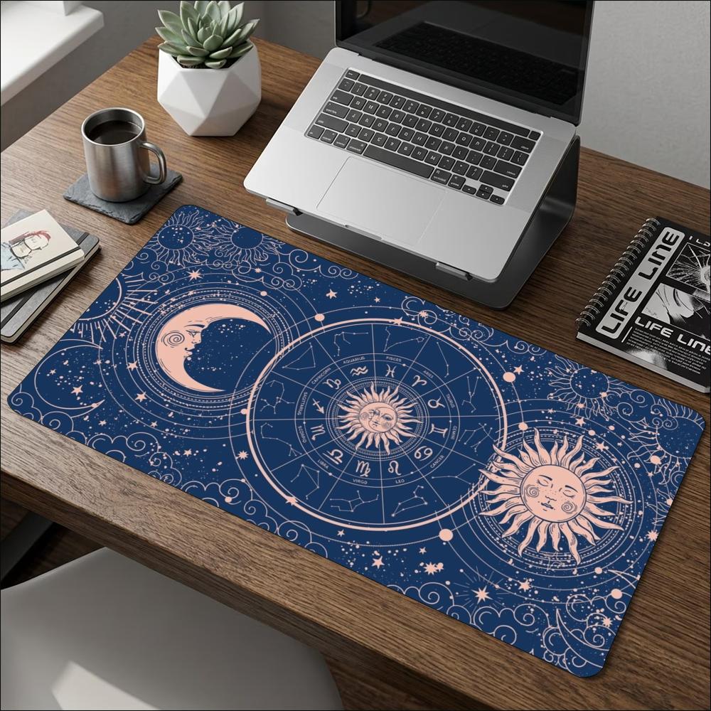 Mystic Sun Moon Constellation Tarot Large Gaming Mouse Pad Non Slip Rubber Base Extended Desk Mat For Pc Laptop Gaming Office