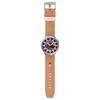 SWATCH Essentials Series Quartz Movement 30 Meters Waterproof Unisex Swiss Watch 47mm Pink Dial Stainless Steel Case Rubber Strap SB07S119