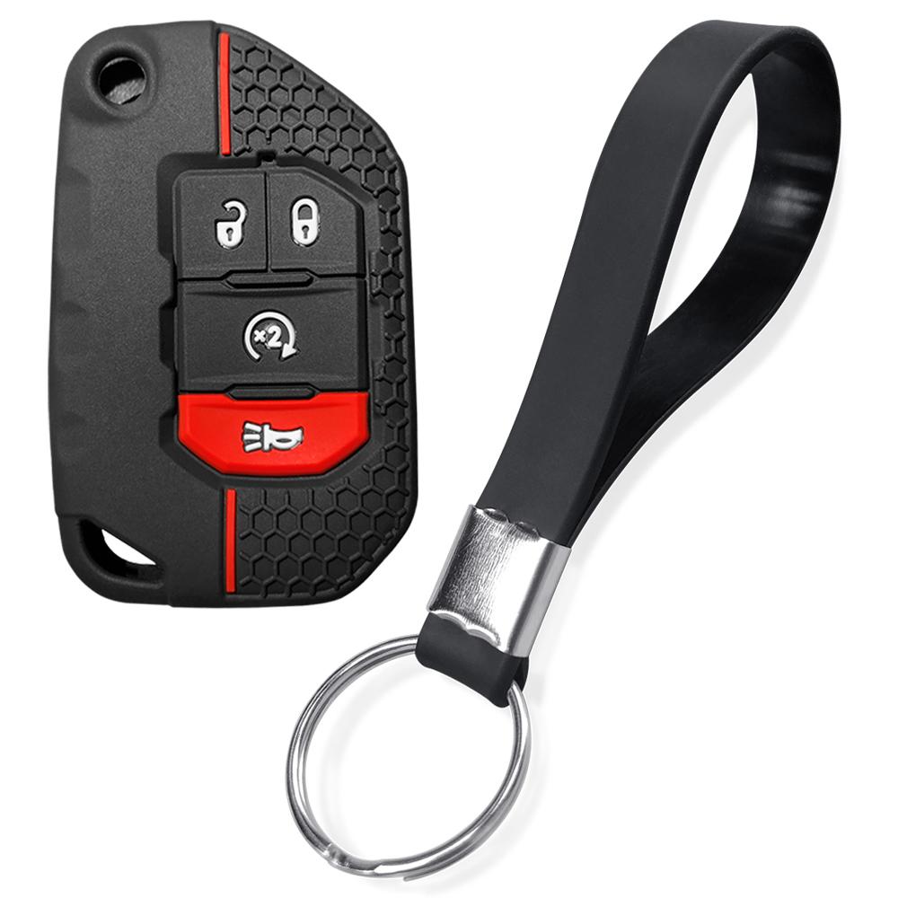 For Jeep Gladiator Jt Wrangler Jl Grand Cherokee Compass Silicone Car Key Case Holder