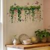 Pegatinas de Pared de Enredaderas Colgantes Plantas Verdes Hojas Pegatina de Pared Extraíble Pelar y Pegar Murales Artísticos de PVC para Sala de Estar Dormitorio Aula Cocina