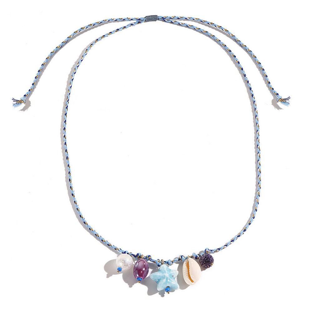 Ornaments Shell Starfish Necklace Adjustable Shell Starfish Beach Chain  Women