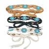 Ethnic Bohemian Leather Waist Rope With Turquoise Resin Beads For Women
