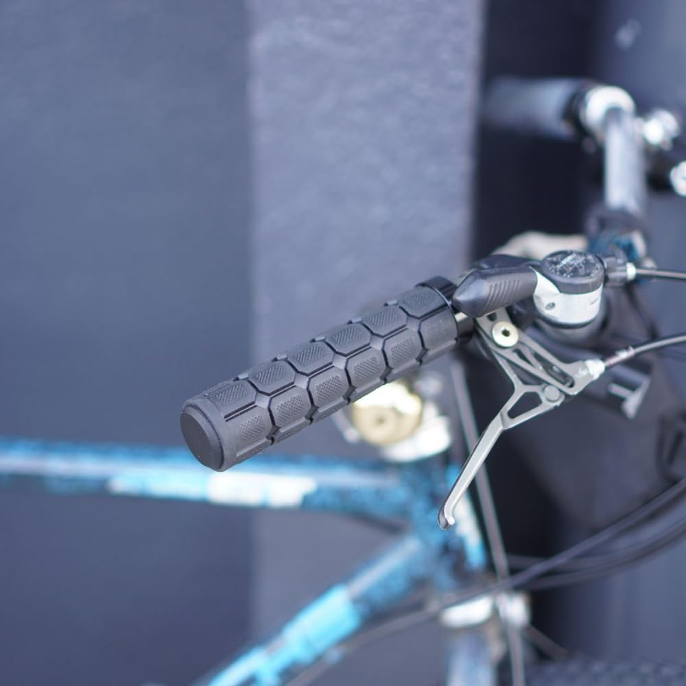 NordTur Bicycle Black Grips, Anti-Slip Lock-On Grips,