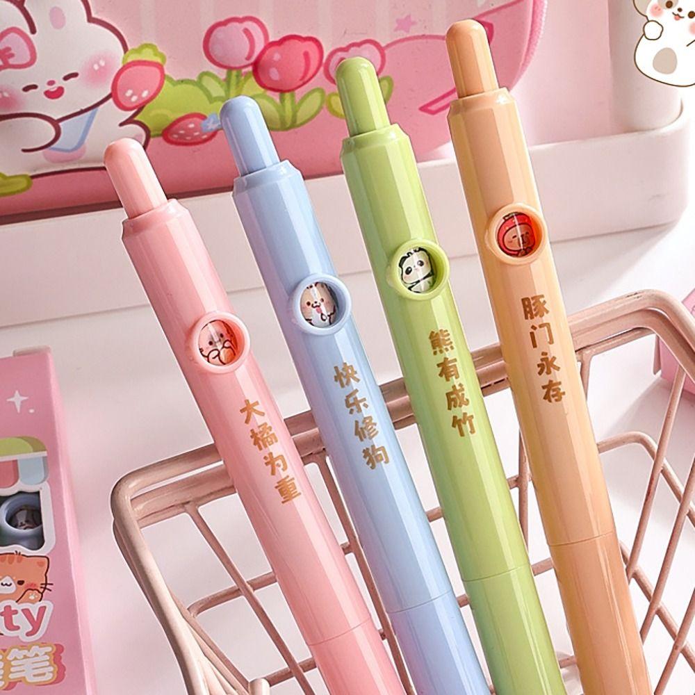 4PCS/Set Quick-drying Short Pen Capybara Panda Ballpoint Pen High Quality Pocket Pen  School Office