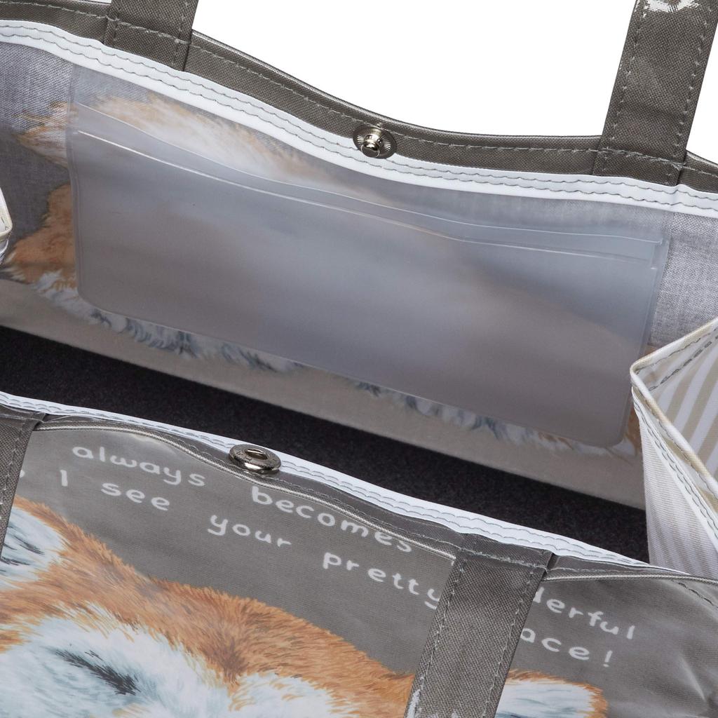 Goo Goo World Shiba Inu Print Eco Tote 24cm W x 24cm H x 13cm D not Women's Bag, 36502302, Khaki, (Handles included)