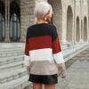 Vintage Mode Elegant Lässig Herbst Damen Colorblocking Pullover
