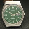 VINTAGE SEIKO AUTOMATIC 6309A JAPAN MENS GREEN COLOR DIAL WATCH A701646-5