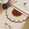 Half Circular Bathroom Floor Mat, Diatomaceous Earth Absorbent Mat, Quick Drying Carpet, Anti Slip Floor Mat for Bathroom