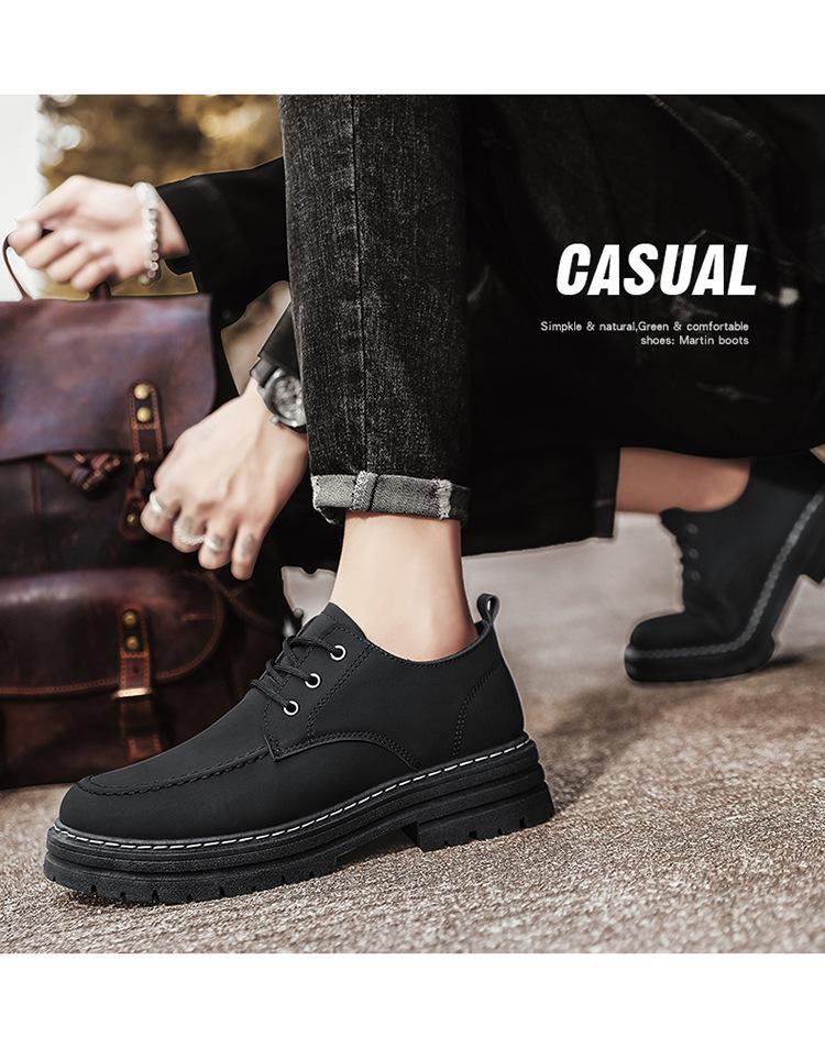 Cizme Martin galbene cu șireturi pentru bărbați Four Seasons: Pantofi de lucru casual de exterior cu talpă joasă, stilați