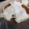 Sunscreen Stretchy Wedding Women Pearls Girls Lace Bow Gloves Bridal Mittens White Gloves Ruffle
