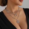 Trendy Sunflower Heart Multi-Layer Necklace - Cool & Creative Style for Women