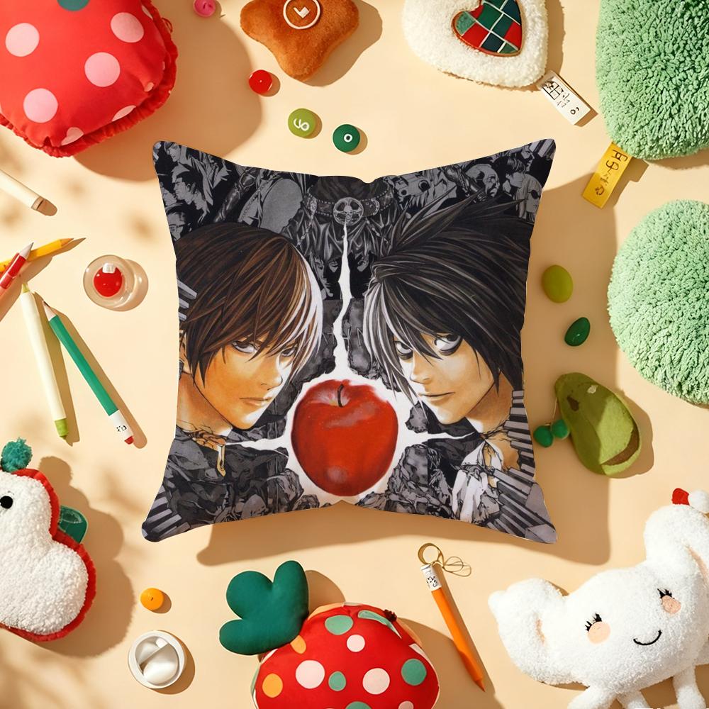 DDeath NNote Cushion Cover Plush Fabric Soft DoubleSided Printed Sofa Warm Winter Home Gift Pillow Cover