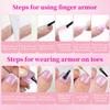 144pcs French Black Pink Hand&Foot WearIng Nail Set Short Square False Nails Press On Acrylic Full Cover Convenient Nail Art