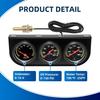 MH 2Inch 52Mm Triple Gauge Set, Oil Pressure Gauge (0-150PSI) Water Temperature (100°F-280°F) Voltmeter Car Auto 3 Gauges Kit