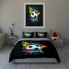 Fußball Splash Art Bettwäsche Bettbezug-Sets Bettbezüge Kissenbezüge Geschenke (1 * Bettbezug 2 * Kissenbezüge, ohne Bettdecke)