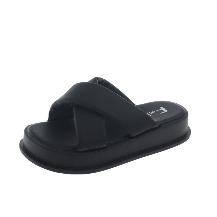 

Крутые шлепанцы на толстой подошве с перекрещенными ремешками, летние новинки 2024 года, популярная уличная обувь в студенческом стиле, пляжная обувь для женщин 35 чёрный