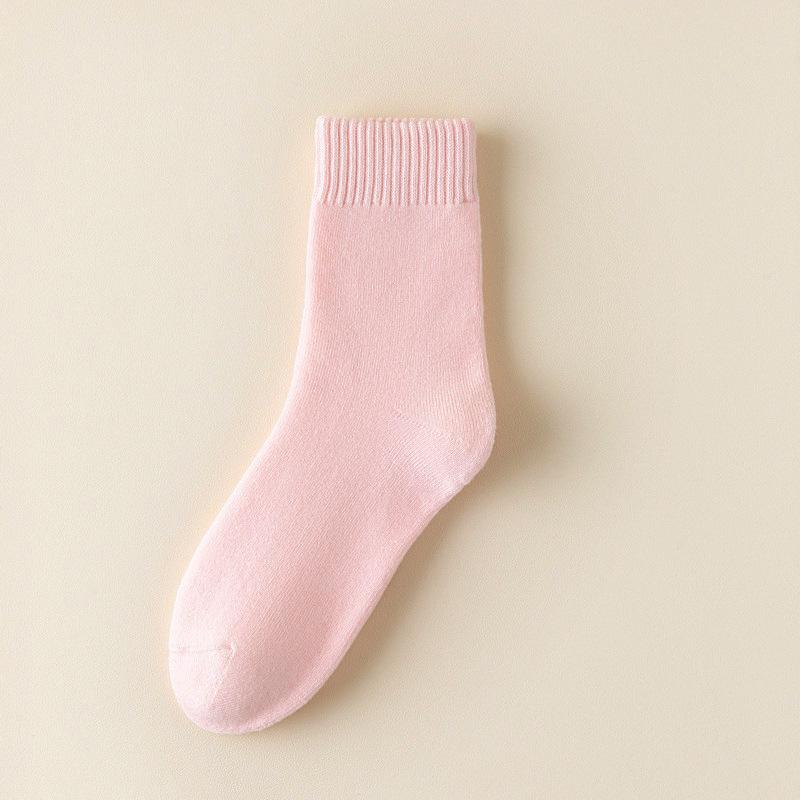 

Осень и Зима Толстые Однотонные Шерстяные Гольфы Модные Теплые и Защищающие от Холода Высокие Длинные Носки Практичные One Size