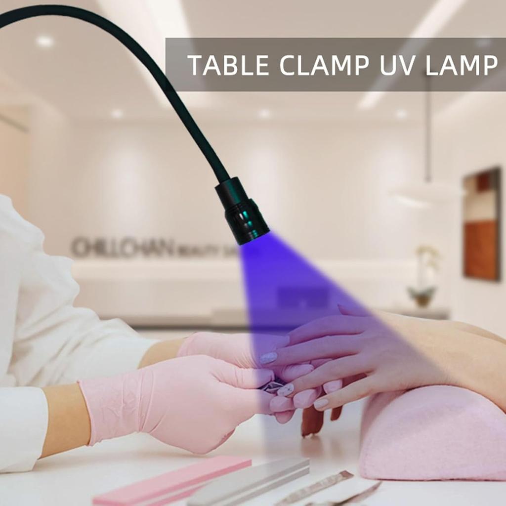 LED 10W Desktop Eyelash Lamp with Pedal Switch, for Eye Lash Extension Nail Glue Curing, Adjustable Light Focusing