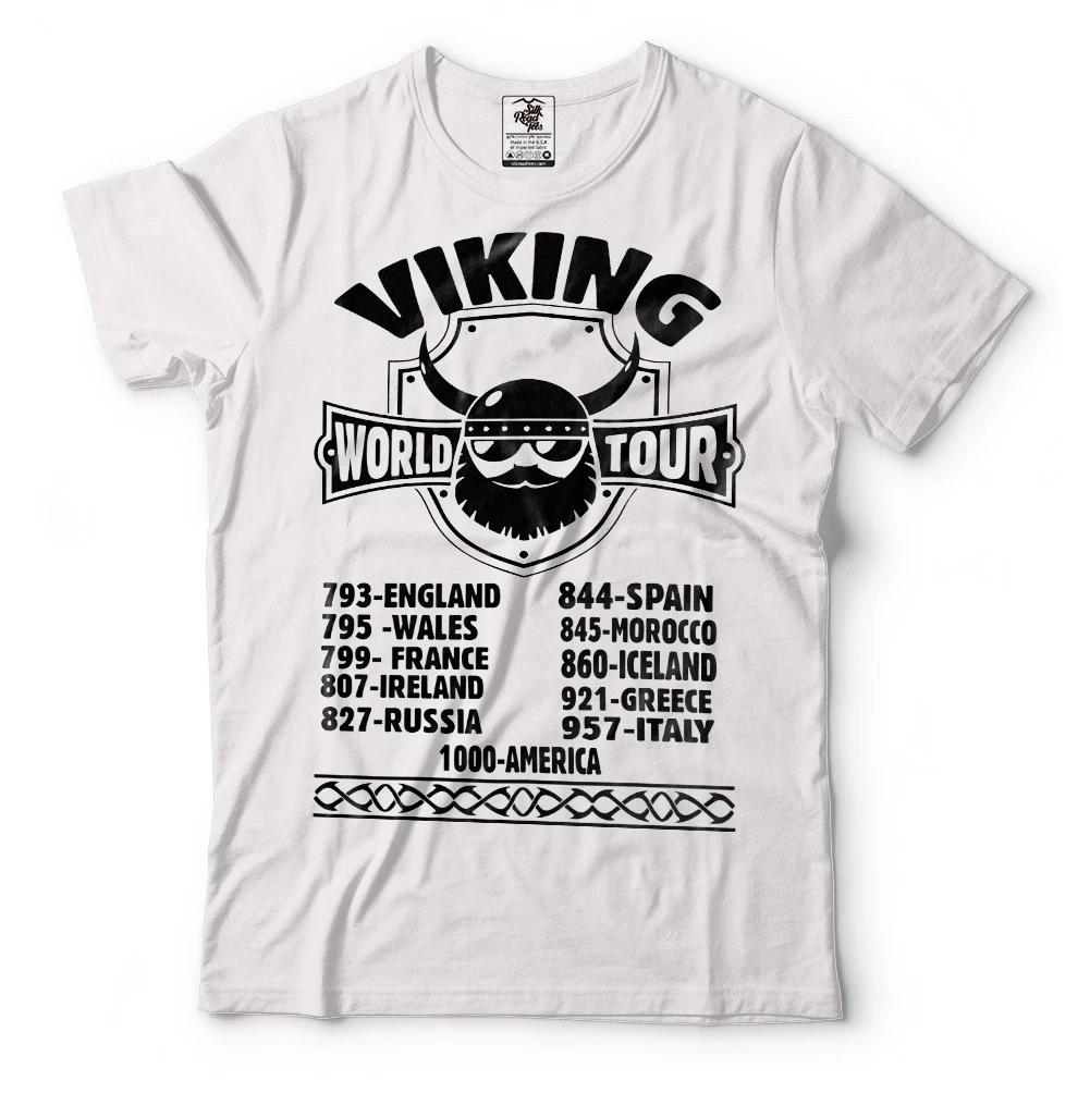 Viking World Tour T-T-shirt Nordic Style Vikings T-T-shirt Cool Vikings Tee T-shirt XL