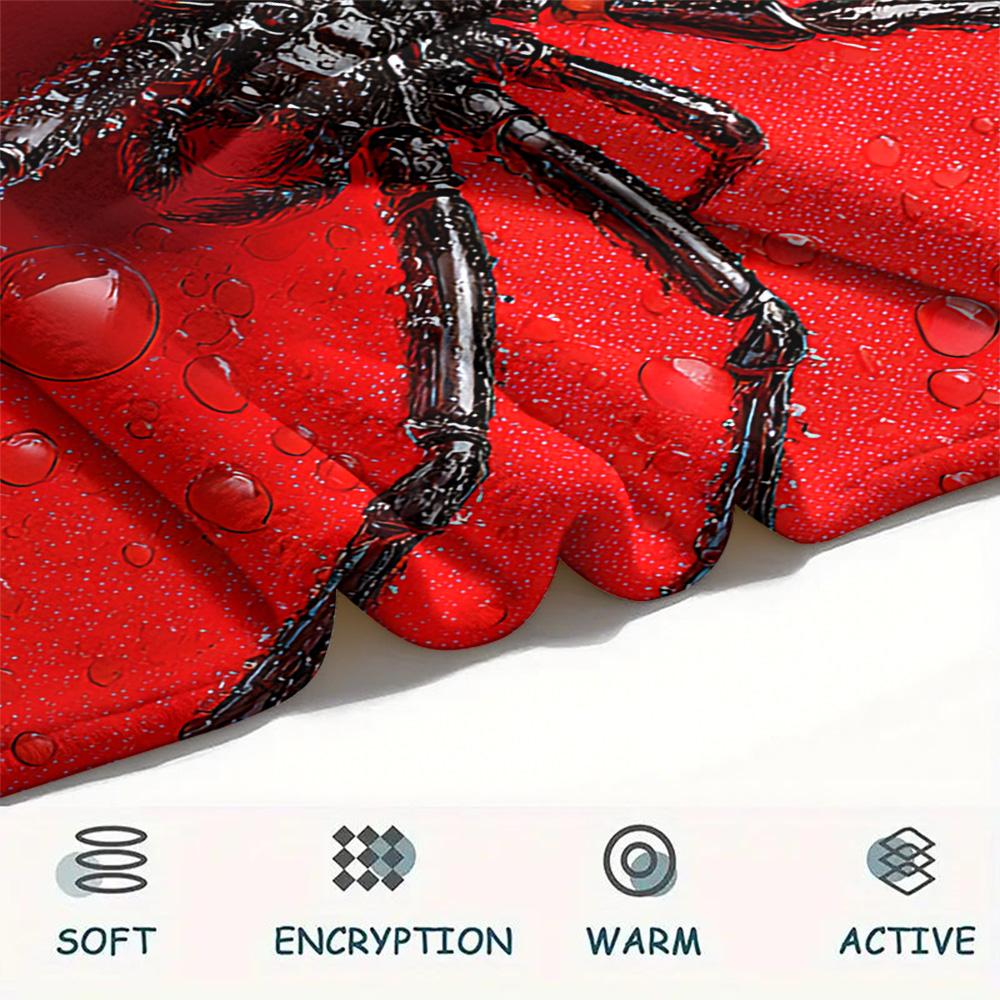 Spider Print Flannel Blanket, High quality Comfortable for All Seasons, Home Decor, Warmth and Comfort, Perfect for Christmas Gifts