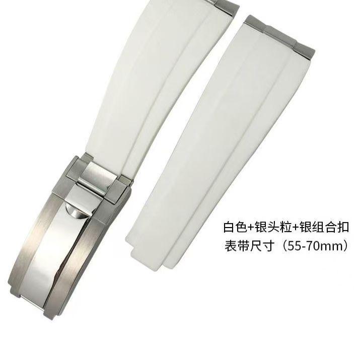 ONE20mm  Metal Link Curved End Rubber Watchband For Rolex Submariner DAYTONA Yacht-Master GMT Strap Silicone BraceletsMN