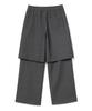 MILLO WOMEN Layered Wide Trousers [Charcoal Gray]